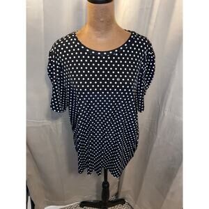 Michael Kors Polka Dot Blouse Top – Size Large MK Logo GUC